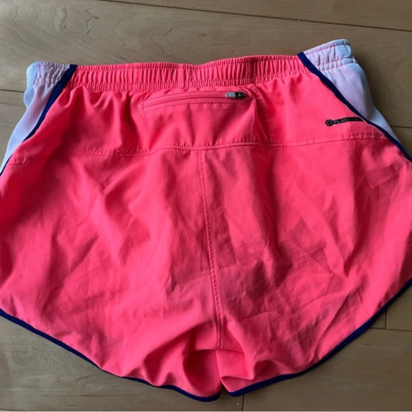 Neon pink North Face athletic running shorts with blue white trim, size small S - Picture 4 of 6